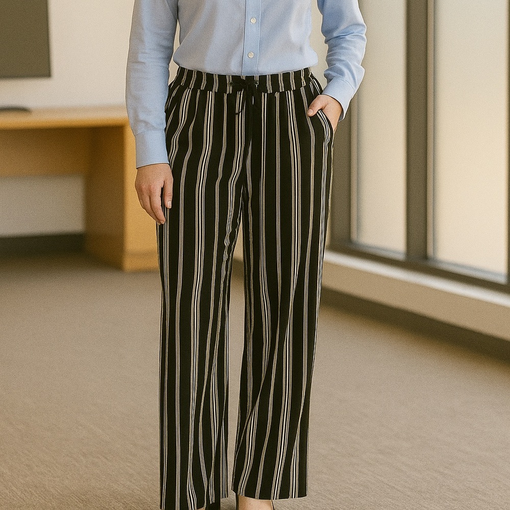 Soho Silky Black & White Dress pants